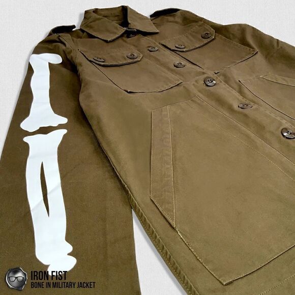 DOLLS KILL IRON FIST BONE IN MILITARY CHORE JACKET OLIVE GREEN WOMEN’S SIZE XS - Picture 6 of 15